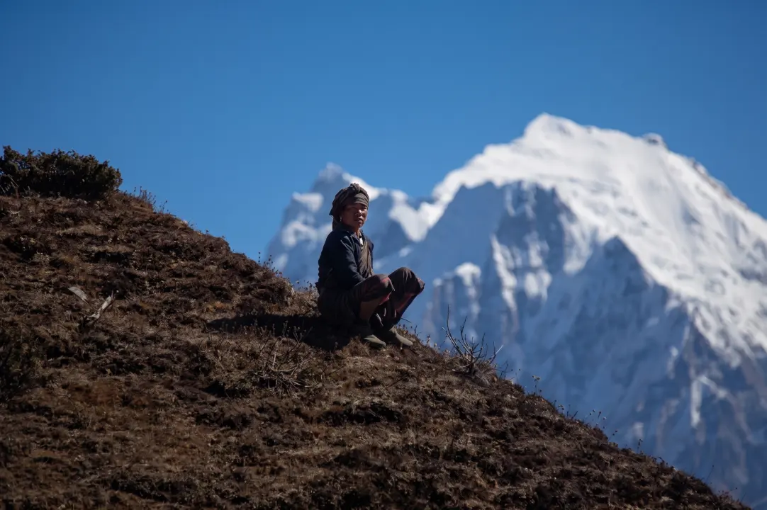 Pause bei Thulo Saybro, Langtang-Trek