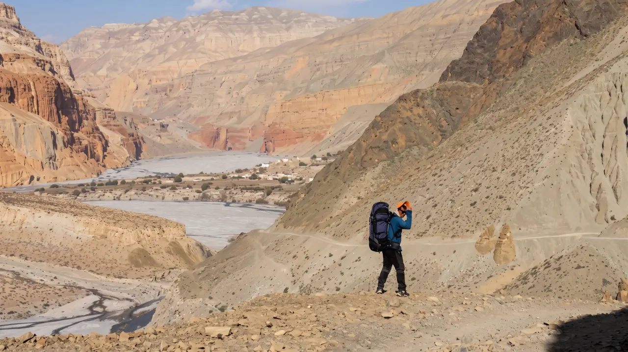 Kagbeni in Sicht, Mustang-Trek