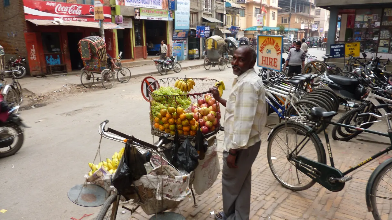 Obsthändler in Thamel, KathmanduNepal Trekking
