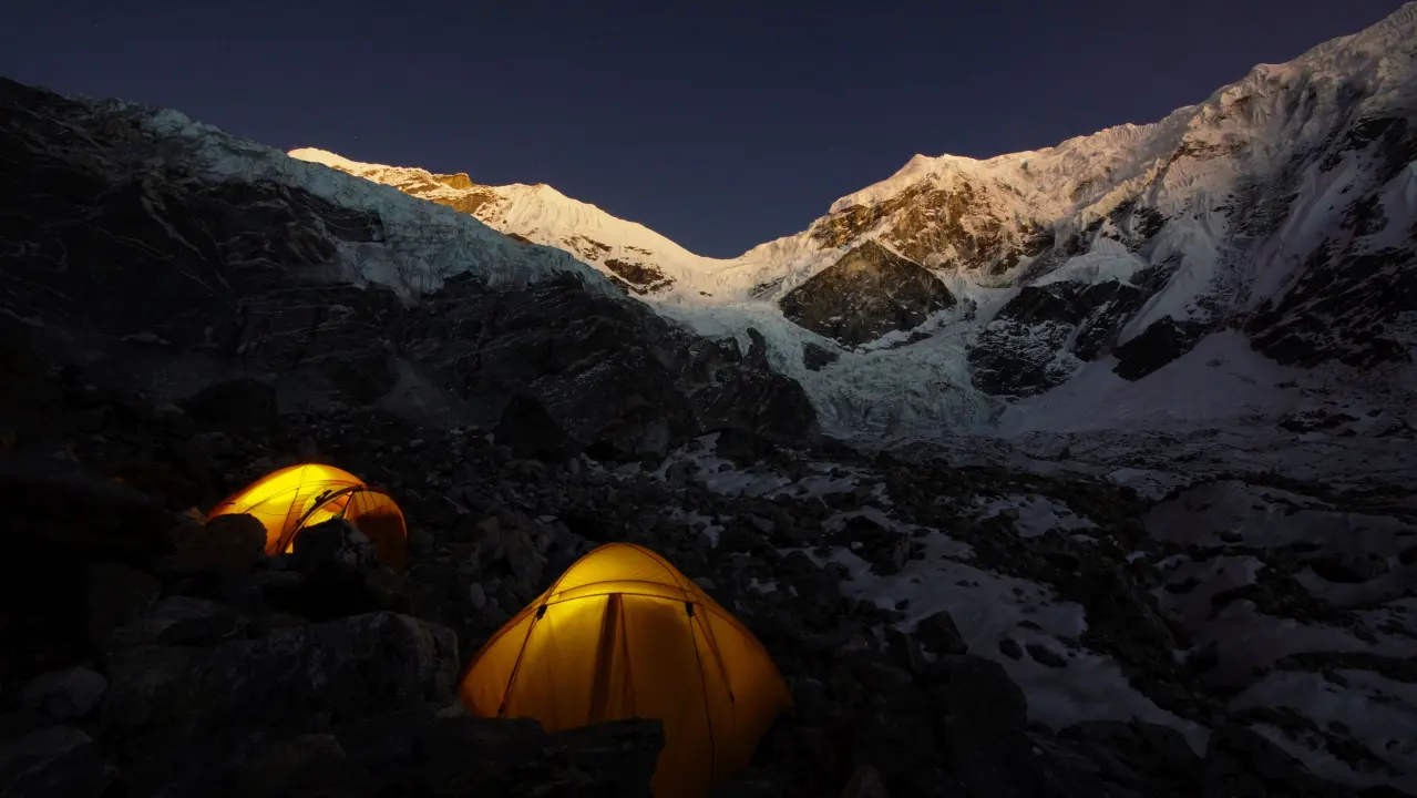 Camping vor dem Pass, Rowaling-Trek
