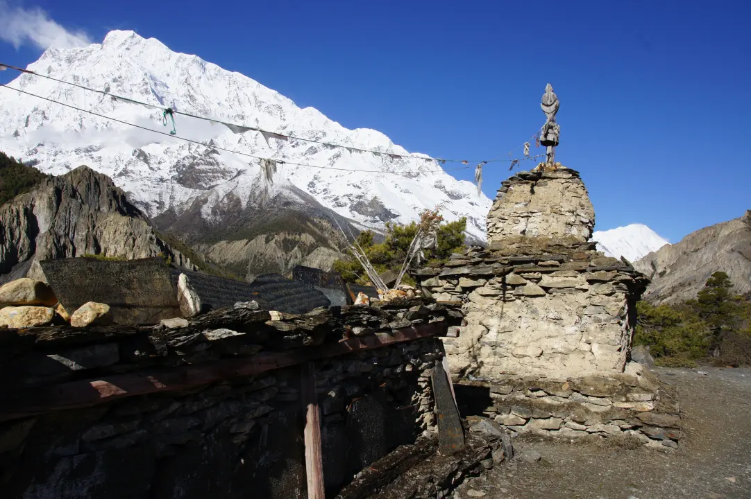 Stupa am Weg zum Thorong La, Annapurna Trekking