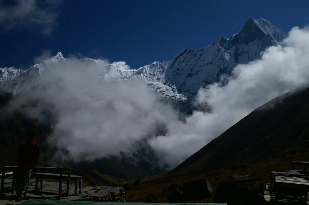 Schöne Stimmung am Annapurna, Nepal Trekking