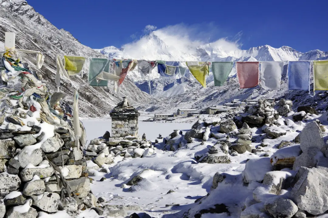 Blick auf die Berge, Everest Trekking, Nepal