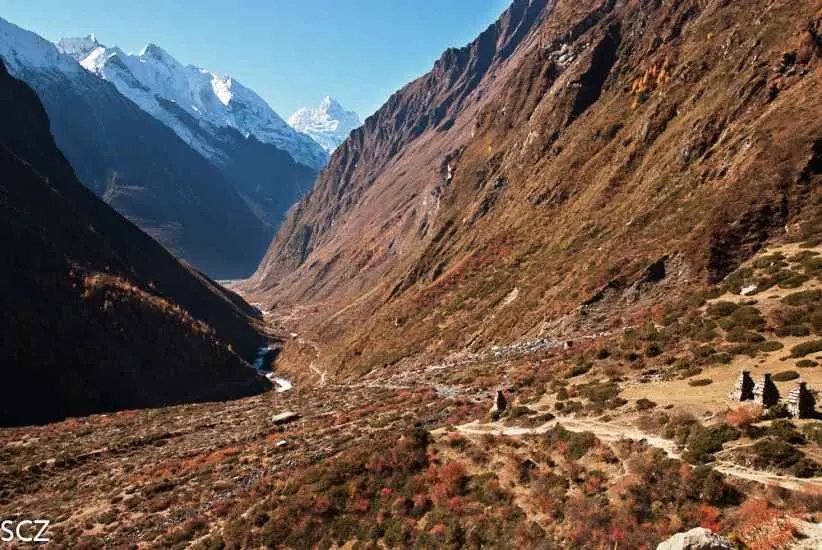 Manaslu Region: Tsum Valley gesehen von Mu-Ghompa.